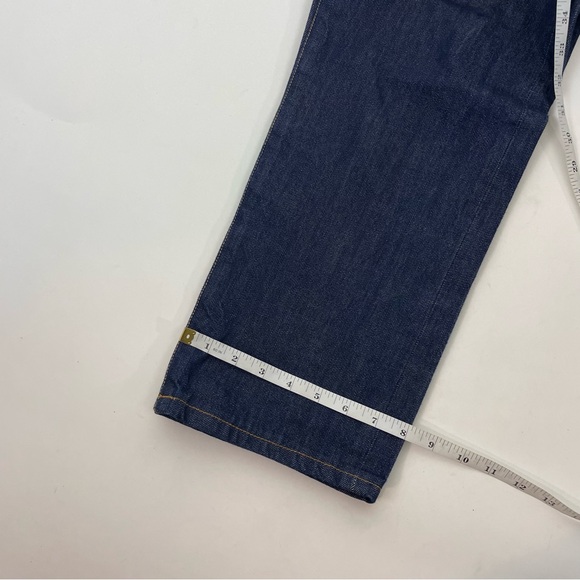 Taylor Stitch Straight Leg button fly dark wash jeans USA Size 32 Savage Denim - Picture 12 of 12
